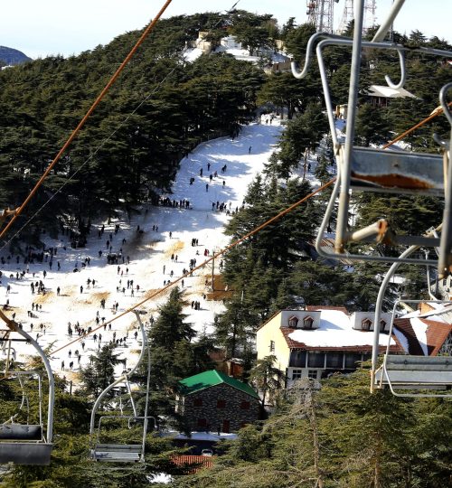 A general view shows the ski station in Chrea, known by locals as the "Algerian Chamonix" in Algeria's Blida province on February 16, 2018. - Algerians were following the European football stadiums this week rather than the Olympic tracks in Pyeongcheang, where no athletes are representing their country. (Photo by Aymeric VINCENOT / AFP)